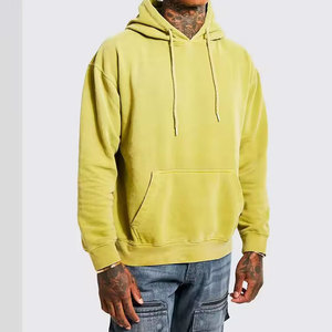 Hoodie court épais en molleton bouclette à épaules tombantes, impression personnalisée sérigraphiée, style streetwear - Product Image 1