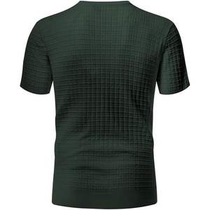 2025 <b>Men's</b> Cotton <b>Muscle</b> <b>T</b>-<b>Shirts</b> Waffle Slim Fit Crewneck Short Sleeve Knit Sweater Tees Solid Pattern Printed Model Number - Product Image 1