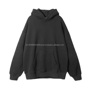 Sweat-shirt à capuche surdimensionné pour homme, personnalisé avec logo brodé, poids lourd, taille plus, coupe ample, 400 g/m², fabricant de luxe, OEM, faible MOQ, 100% - Product Image 2