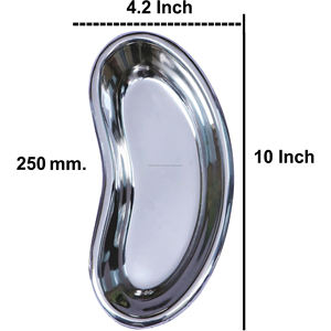 Bandeja renal de acero inoxidable médico de 10 pulgadas, cuenco para vómito mediano, autoclavable manualmente, reutilizable, certificado CE ISO, Medivolve - Product Image 2