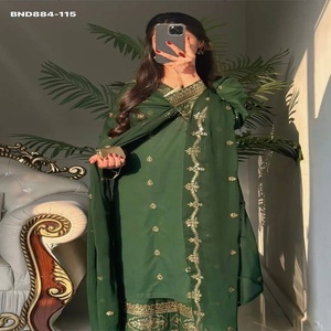 Fournisseur de Salwar-Kameez et Dupatta en crêpe de soie de haute qualité avec broderies de sequins de 5 mm, de Surat, à prix de gros. - Product Image 1