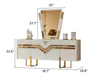 Ensemble de salle à manger moderne de luxe en métal doré avec 12 chaises, plateau rectangulaire en bois, contemporain, personnalisé, garantie 10 ans, Java