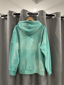 เสื้อมีฮู้ดผ้าคอตตอนซักได้น้ำหนักมากผ้าคอตตอนย้อมสีแบบโอเวอร์ไซส์สำหรับผู้ชาย - Product Image 5