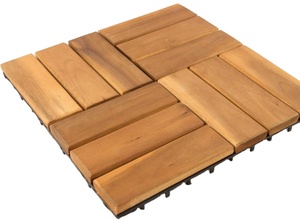 Dalles de terrasse en bois d'acacia à emboîtement, imperméables, pour terrasse extérieure - Product Image 3