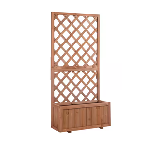 Outsunny Acacia Wood <b>Planter</b> Box With Trellis, Natural <b>Raised</b> Beds For Garden Patio, Outdoor <b>Planter</b> Box Wholesale From Vietnam - Product Image 1