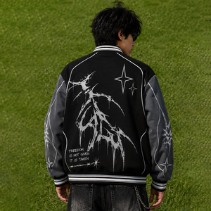 SHH INDUSTRIES Custom Graphic Varsity <b>Jacket</b> <b>Men</b> Oversized Streetwear Baseball Bomber <b>Jacket</b> Printed College Letterman Coat OEM - Product Image 6