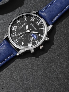 NW1377 Men <b>Black</b> Strap Casual Round Dial Quartz <b>Watch</b> - Product Image 3