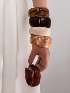 <b>Red</b> Vintage Epoxy Resin Bangle Stack for Women Wedding Party Festive Customized Latest Boho Fashion <b>Bracelet</b> Jewelry Accessory - Product Image 6