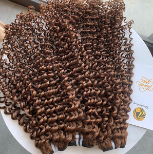 Super Double Drawn Remy Regular <b>Curly</b> Raw Human Hair Machine Weft Human Hair <b>Extension</b>, Length 8-32 Inches - Product Image 3