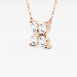 Colgante de Diamante Cultivado en Laboratorio de 1.5 Quilates, Corte Redondo, con Cuatro Piedras y Cadena Ajustable, Joyería Elegante y Brillante, Regalo para Mujer - Product Image 1