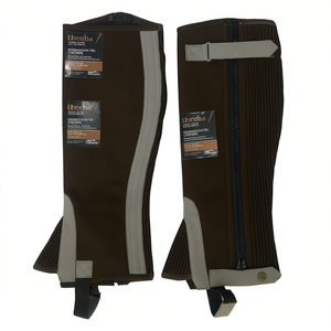 Women's Custom Equestrian Half <b>Chaps</b> Synthetic Leather Zipper Closure Comfortable Fit <b>Riding</b> Leg Guards - Product Image 2