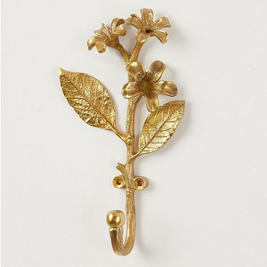 Wholesale Solid Iron Metal Unique <b>Leaf</b> Flower Design Black Finished <b>Wall</b> Mounted Hanger Home <b>Decorative</b> - Product Image 6