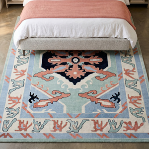 Luxury Multicolor Hand Knotted Wool Area <b>Rug</b> with Floral Pattern Classic Flat Pile Decorative Carpet for Living Room - Product Image 5