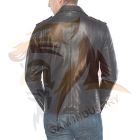 Veste en cuir pour homme au design unique et tendance, vêtement d'extérieur, taille standard, veste en cuir épaisse pour homme