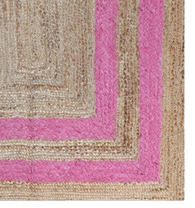 Tapis NYKO MART en jute tressée 100 % biologique, fait main, style bohème, écologique, à rayures, 2x3 pieds, à poils ras, moyen - Product Image 5