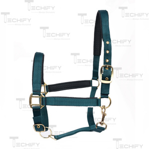 Premium Adjustable Nylon Horse <b>Halter</b> with Soft Padding Durable Heavy Duty Headcollar Equestrian Tack - Product Image 2