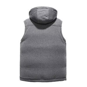 Sleeveless Sporty Puffer Vest Warm Hooded Winter <b>Gilet</b> with Zipper Closure Soft <b>Fleece</b> Lining 100% Polyester for Cold Weather - Product Image 4