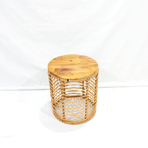 Trending Eco-Friendly Minimalist Synthetic Wicker Round Coffee <b>Table</b>-Weather-resistant Outdoor Accent <b>Table</b> - Product Image 5