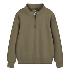 Haut unisexe à col zippé 1/4, pull streetwear respirant en coton, personnalisation de marque, marque privée, fournisseur de vêtements en gros - Product Image 4