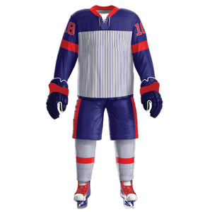 Camisetas de Hockey sobre Hielo Personalizadas para Hombre, Cuello en V, Conjunto de Dos Piezas, Impresión Digital del Nombre del Equipo y Número, 100% Poliéster Ecológico - Product Image 2