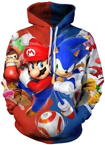 Sweat à capuche pour homme grande taille, imprimé animalier par sublimation intégrale, 100% polyester polaire, style streetwear, col à capuche personnalisé OEM, collection printemps - Product Image 5
