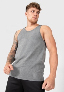 Quality Low OEM MOQ 100% Cotton Solid Color Undershirts Oversized <b>White</b> Tank <b>Top</b> Men's Tank <b>Tops</b> - Product Image 1