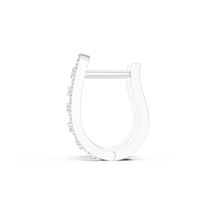 ต่างหูแบบห่วงทรง Huggie หลายแถว ประดับเพชรทรงบริลเลียนต์ 10 กะรัต สีขาว ทองคำขาว ชุบโรเดียม 0.39 กะรัต สำหรับผู้หญิง ดีไซน์ทันสมัย เหมาะสำหรับงานแต่งงาน - Product Image 3