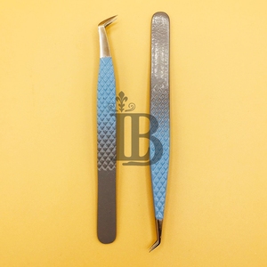 Low Moq Tweezers Purple Tweezers <b>Mink</b> <b>Lash</b> Extension Tweezer flat <b>lash</b> Sustainable 45 Degree Boot Volume Hiqh Quality Grip - Product Image 1