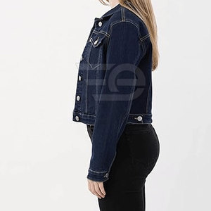 Stylish Women Jeans Jacket Custom Logo Cotton Button Front Slim Fit Eco-Friendly Streetwear Daily Wear Fashion Trendy - Product Image 5