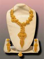 AWAIS HOUSE Nuevo Conjunto de Collar y Pulsera de Latón Chapado en Oro Estilo Hip Hop para Mujer, Regalo para Compromiso, Boda o Fiesta