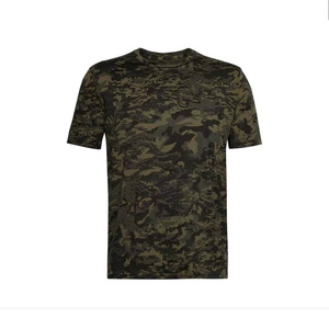 Camiseta de Manga Corta para Hombre, Camuflaje, Corte Regular, Cuello Redondo, Tejido Jersey de Secado Rápido, Estampado Digital, Estilo Casual - Product Image 1