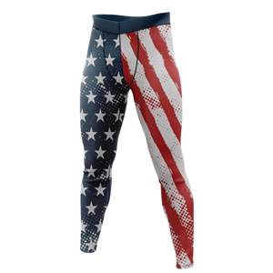 Leggings Deportivos Sublimados de Cintura Alta para Hombre, Diseño Personalizado OEM, de Poliéster, con Costuras, Efecto Push-Up, Elásticos y Forrados de Felpa - Product Image 2