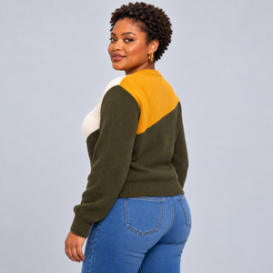 Pull pour femme durable avec tricot chaud, finition lisse, coupe confortable, col rond classique, bords côtelés pour l'hiver - Product Image 2