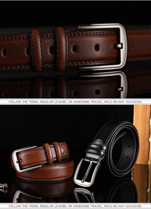 Cinturón de Vestir de Cuero Vacuno Genuino para Hombre, Hecho a Mano, Nuevo Diseño con Hebilla de Aleación, para Uso en el Trabajo, Negocios o Casual - Product Image 2