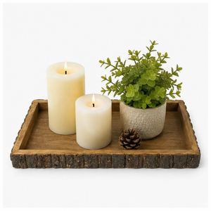 Handcrafted Rustic Mango Wood Bark Serving Tray Set Natural <b>Live</b> <b>Edge</b> Decorative Platter For Home Decor & Restaurant Use - Product Image 4