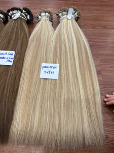 Extensiones de Cabello Vietnamita Virgen de Primera Calidad con Punta Plana # Cabello Rubio Dimensional 60/18h 100% Natural, Se Puede Decolorar y Teñir - Product Image 5