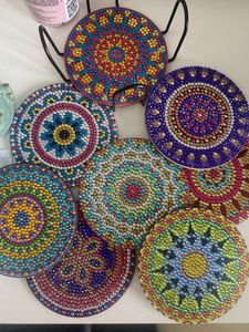 Beautiful Handmade Embroidery Customized Shape Seed Beads <b>Table</b> <b>Protectors</b> with Floral Embroidery and Beaded Detailing - Product Image 6