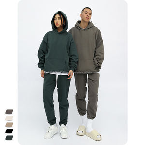 Sudadera de gimnasio para hombre, sudadera holgada de cuello redondo de peso pesado en blanco, Sudadera con capucha para hombre, sudaderas de tela de rizo con capucha de punto - Product Image 1