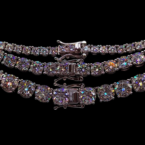 AMBER JEWELS T-486 Bracelet Tennis Unisexe de Luxe Plaqué Or 14K, Ornementé de Pierres Brillantes Cultivées en Laboratoire, Sertissage Griffe, Style Hiphop - Product Image 3