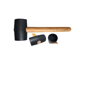 SUNTOOLS/STIPL Black Rubber <b>Mallet</b> with <b>Wooden</b> Handle Round Head 30 MM Soft Hammer for Jewelry Craft Repair Tools - Product Image 1