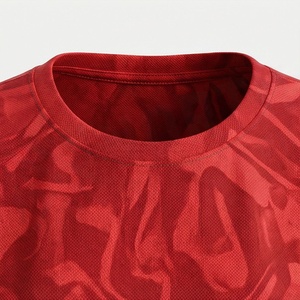 Women's <b>Red</b> Printed 2 Piece Shorts Set Short Sleeve Crew Neck Loose Fit Knitted Sportswear Casual Spring Summer Above Knee - Product Image 4