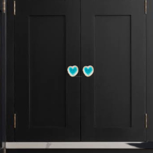 Handmade Blue <b>Ceramic</b> Heart Cabinet <b>Knob</b> | Gold Alloy <b>Drawer</b> Door Handles Kitchen Bedroom Furniture Home Decor Hardware Set of 3 - Product Image 5