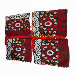 Housse de coussin brodée indienne en coton, housse de coussin décorative pour mariage, fête, décoration de la maison, ensemble de housses de coussin carrées - Product Image 1