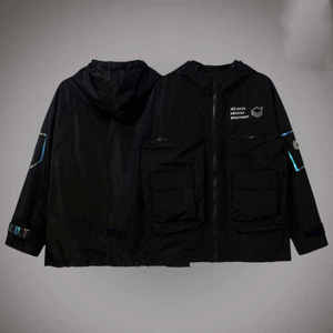 เสื้อแจ็คเก็ตเทคแวร์ผู้ชายแบบกันน้ำ กันลม สไตล์สตรีทแวร์ ไซเบอร์พังก์ คาร์โก้ มีฮู้ด ฮิปฮอป เสื้อคลุมแนวอเมริกัน - Product Image 1
