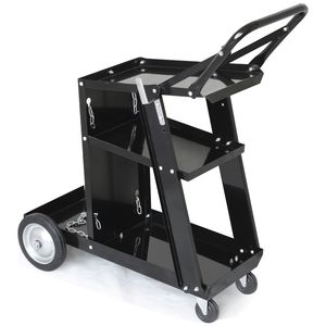 Carrello Portaoggetti Professionale Nero per Macchina da Taglio al Plasma e Attrezzatura per Saldatura Senza Cassetto - Product Image 5