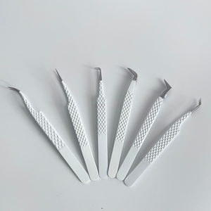 Pince à épiler à pointe en fibre pour sourcils, en acier inoxydable, pour volume de cils, applicateur, outils et accessoires pour cils - Vente en gros - Product Image 1