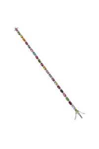 Pulsera de Turmalina Multicolor y Circonita Cúbica en Plata de Ley 92.5 KLSB-20305 - Product Image 2