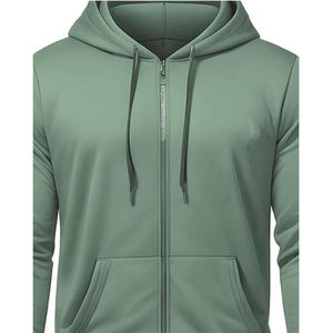 Free Design Street Style Regular Fit Heavyweight 400g Knitted Men's Zipper-Up Anti-pilling Solid Winter Fleece <b>Lined</b> <b>Hoodie</b> 100% - Product Image 6