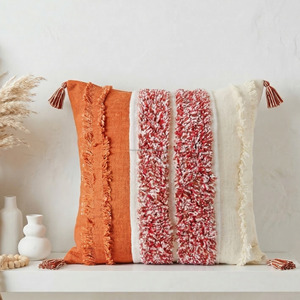 Red Tufted Square 45X45 Cushion <b>Cover</b> Home Decor Lightweight Foldable Indian Tufted Pillow <b>Cover</b> for Floor Decor - Product Image 5