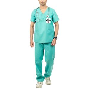 2025 nueva llegada personalizado hombres Hospital Scrubs poliéster algodón enfermera uniforme conjunto de manga corta Doctor Scrubs al por mayor - Product Image 1
